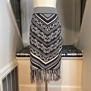 Anthropologie Isla Maude Fringe Blanket Skirt